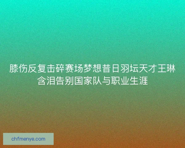 膝伤反复击碎赛场梦想昔日羽坛天才王琳含泪告别国家队与职业生涯
